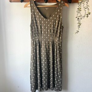 Garnet Hill Women’s Casual Brown Sleeveless V-Neck Midi Dress